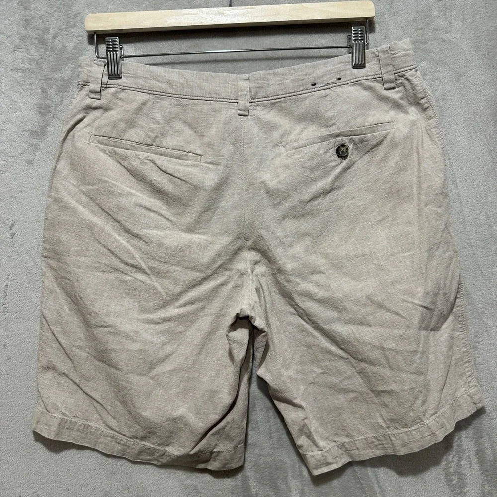 Banana Republic Aiden Short Mens 32 Light Brown Linen Cotton Blend Summer Shorts
